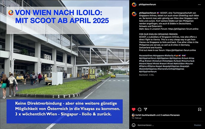 Philippinenforum Instagram Scoot Wien - Iloilo