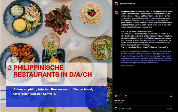 Philippinenfourm Instagram Philippinische Restaurants