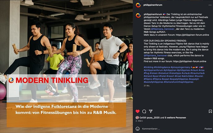 Philippinen Forum Instagram Tinikling