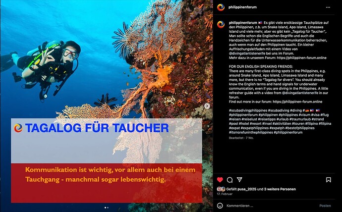 Philippinenforum Instagram Tauchen Diving