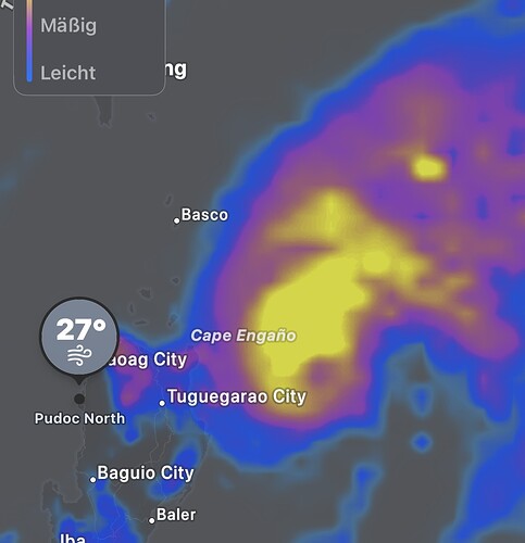 Regenradar der Wetter-App
