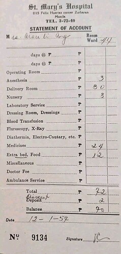 St Mary's hospital bill