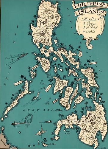 Stilisierte Karte : Werbung Philippinen 1932