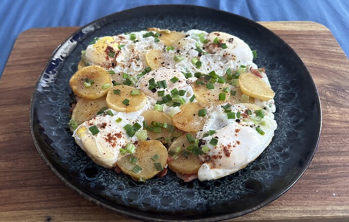 aufgepeppt mit fünf Eiern...