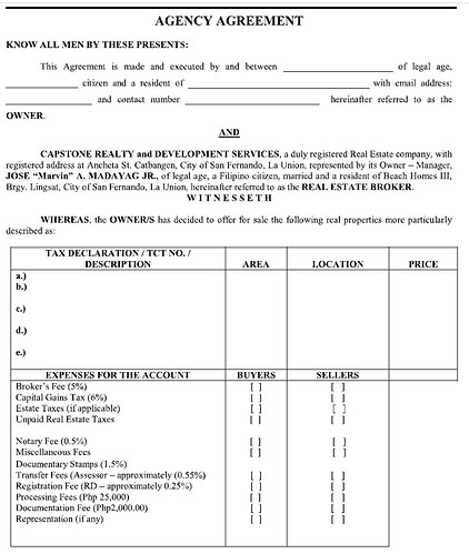 Agency agreement