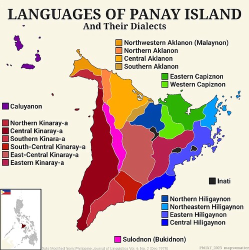 Sparachen und Dialiekte Panay Island Philippinen