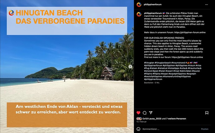 Philippinenforum Instagram Hinugtan Beach