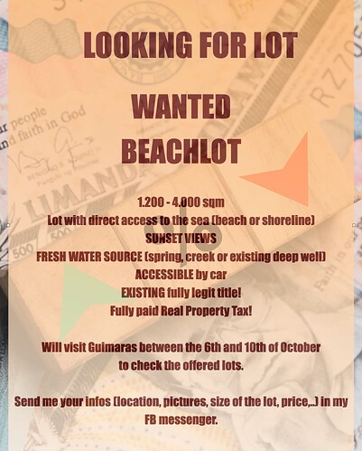 Facebook Anzeige Lot in Guimaras