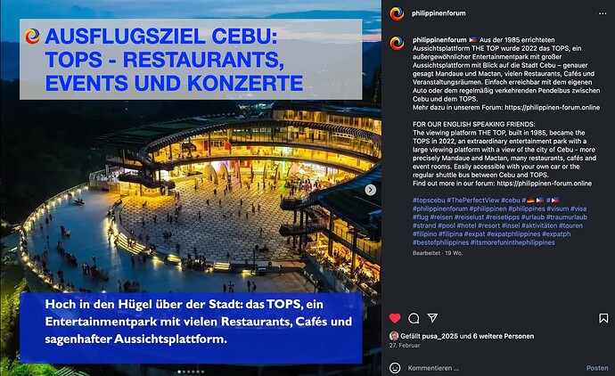 Philippinen Forum INSAT - Cebu TOPS
