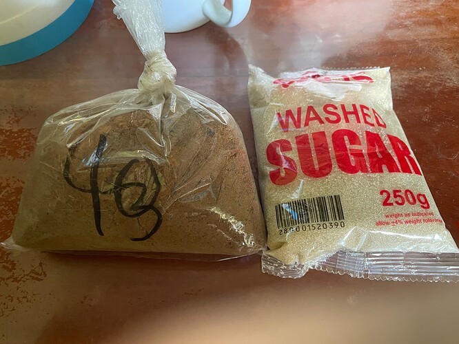 Moscovado and washed sugar