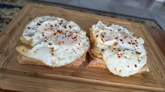 Nur zwei Eier je Toast...